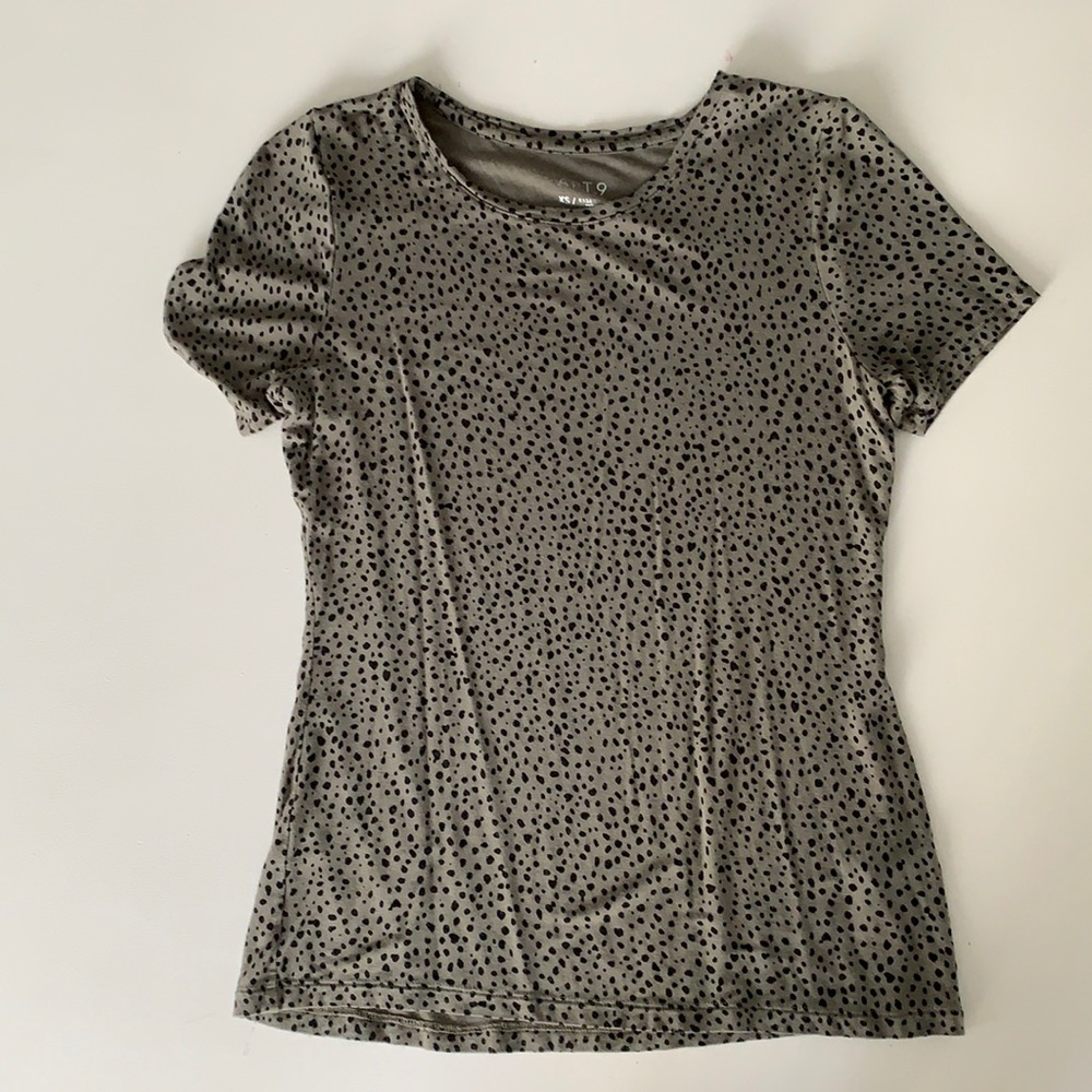 Dotted Olive Green Blouse